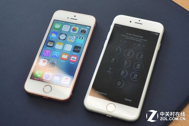 左側(cè)iPhone SE，右側(cè)是iPhone6