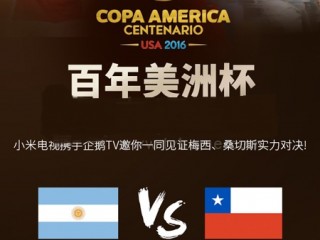 美洲杯登陸小米電視/小米盒子 梅西率阿根廷能否奪冠？