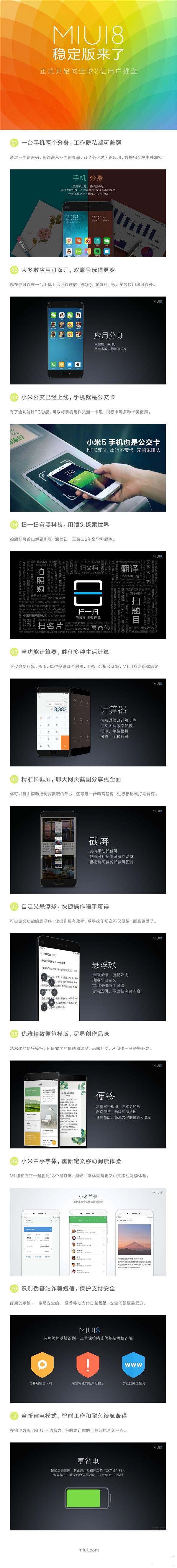 MIUI 8穩(wěn)定版終于來(lái)了！面向全球2億用戶