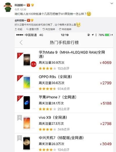 錘粉建議每人出100元把錘子手機刷榜第一 羅永浩：千萬別！