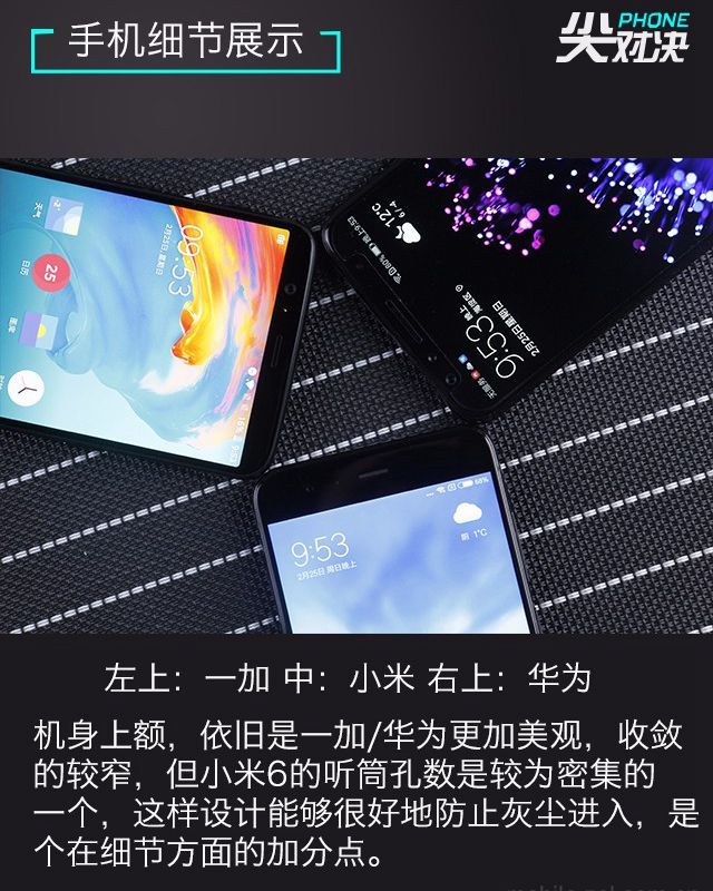 一加5T、華為Nova2s、小米6對比評測 誰更超值？