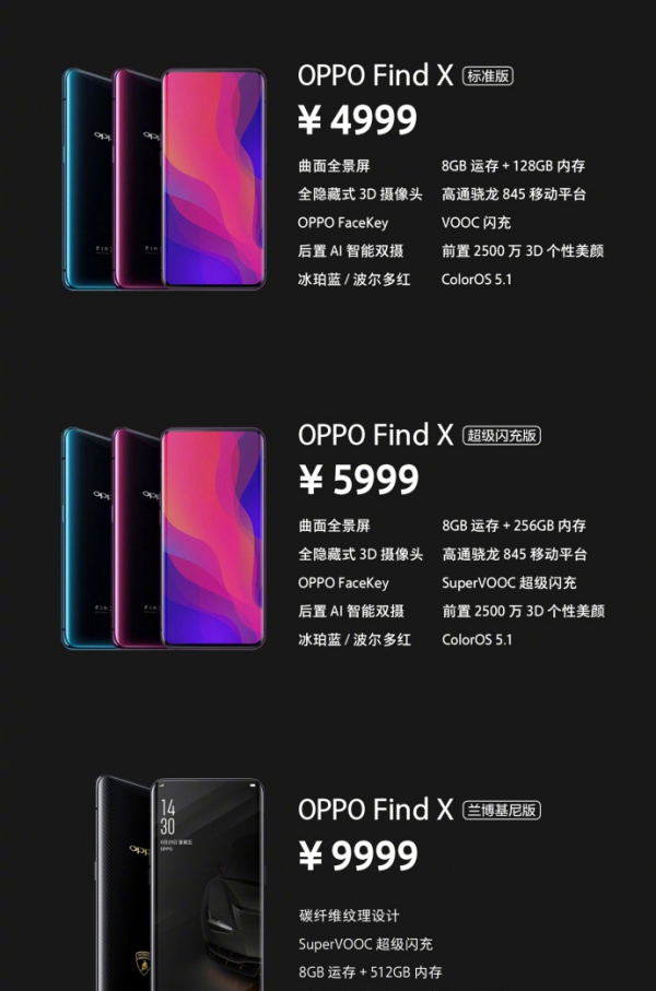 最高9999元！OPPO Find X國行正式發(fā)布:7月13日開賣!