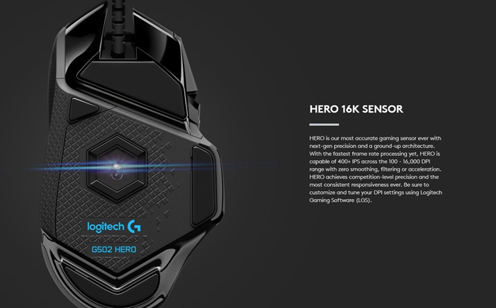 羅技推出新款G502 HERO鼠標：傳感器更換、沒有減重
