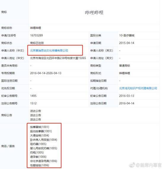 A站搶注嗶哩嗶哩商標(biāo)用于制作飛機(jī)杯、夜壺、坐便器、等